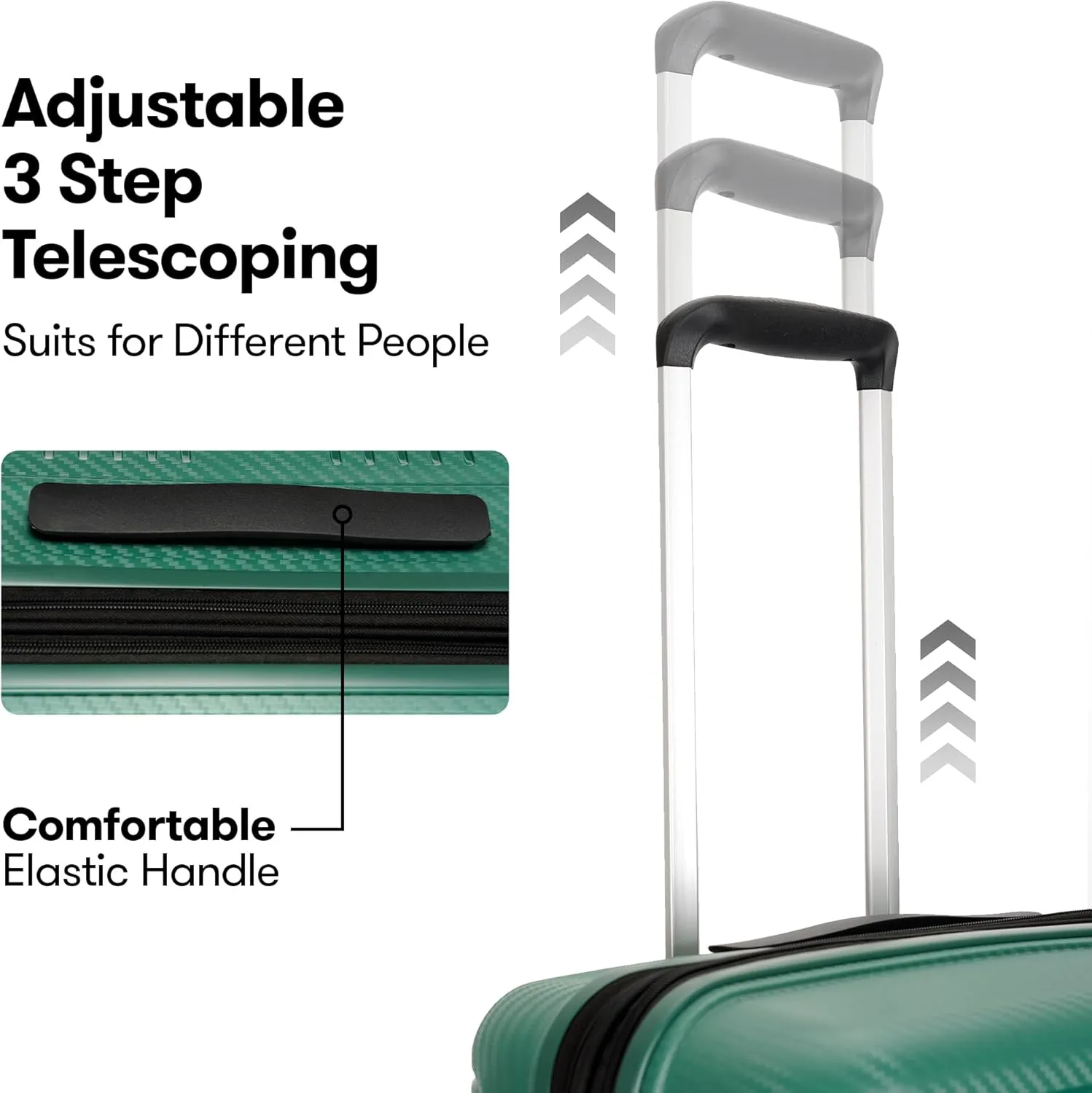 2 Piece PP Hardside Luggage Sets Large Expandable Suitcase with Spinner Wheels Tsa Lock, 20in 29in, Green