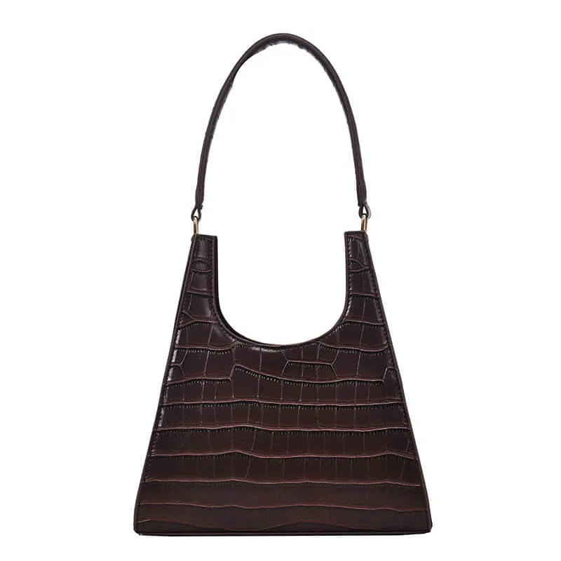 2021 women's joker trendy elegant retro style crocodile grain leather shoulder bag messenger bag