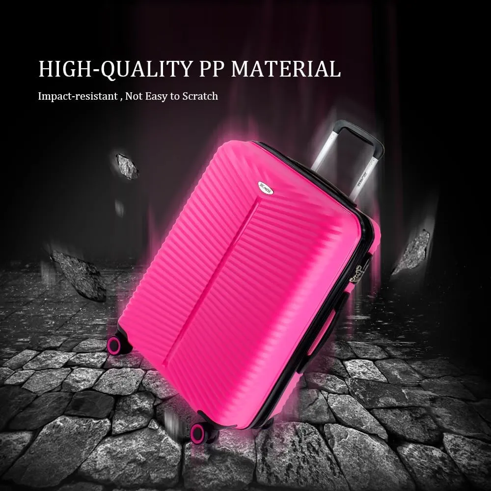 3Pcs Pink Luggage Sets,Lightweight Durable Suitcase Sets w/TSA Lock & Double Spinner Wheels(20in/24in/28in)