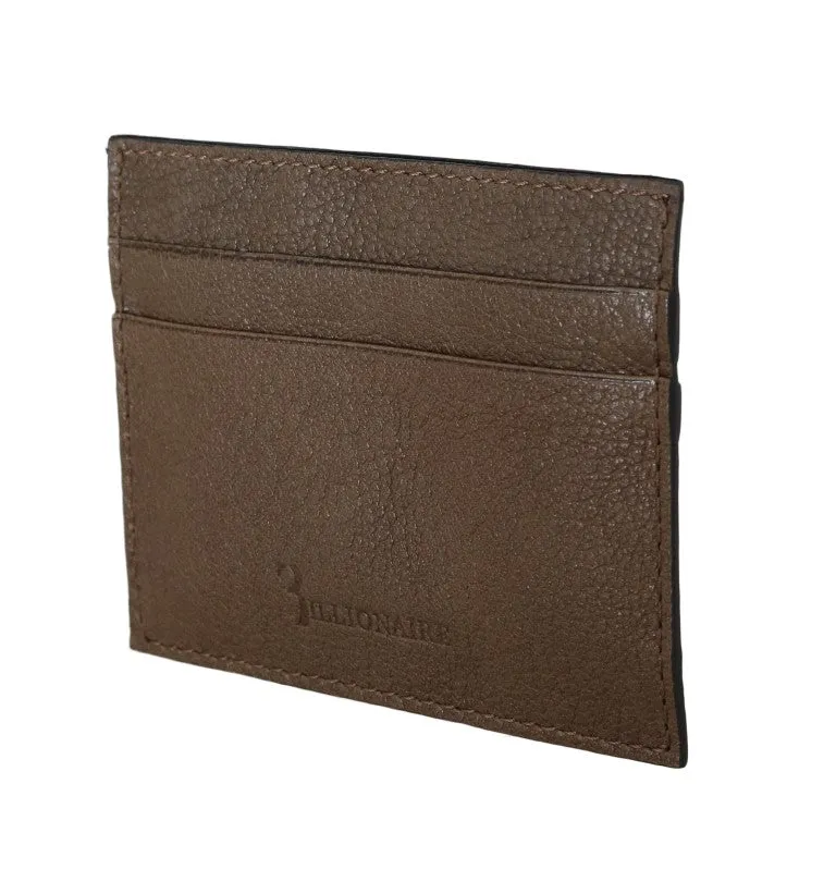 Billionaire Italian Couture Elegant Turtledove Leather Men's Men's Wallet