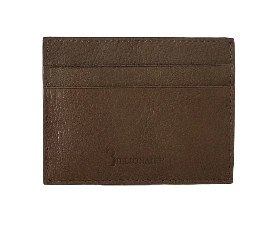Billionaire Italian Couture Elegant Turtledove Leather Men's Men's Wallet