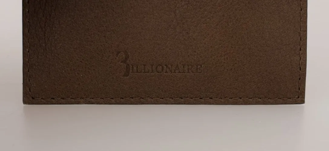 Billionaire Italian Couture Elegant Turtledove Leather Men's Men's Wallet
