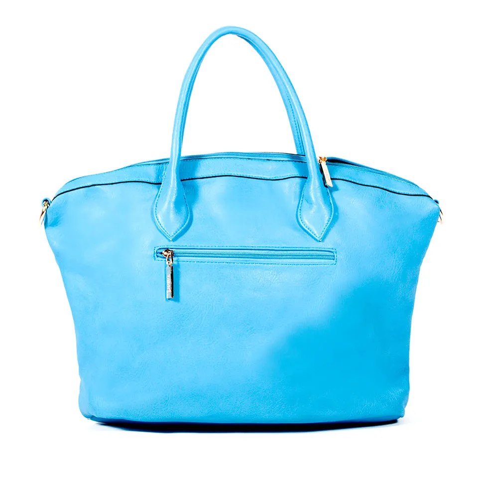 Blue Handbag with Laser-cut & Woven Detail  - OH-5020 BLUE