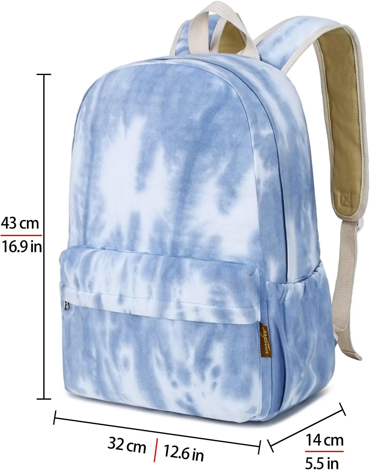 Canvas School Bag Backpack Ranibow Style Unisex Canvas Zip Backpack College Bag for Teens Girls Casual Travel Daypack