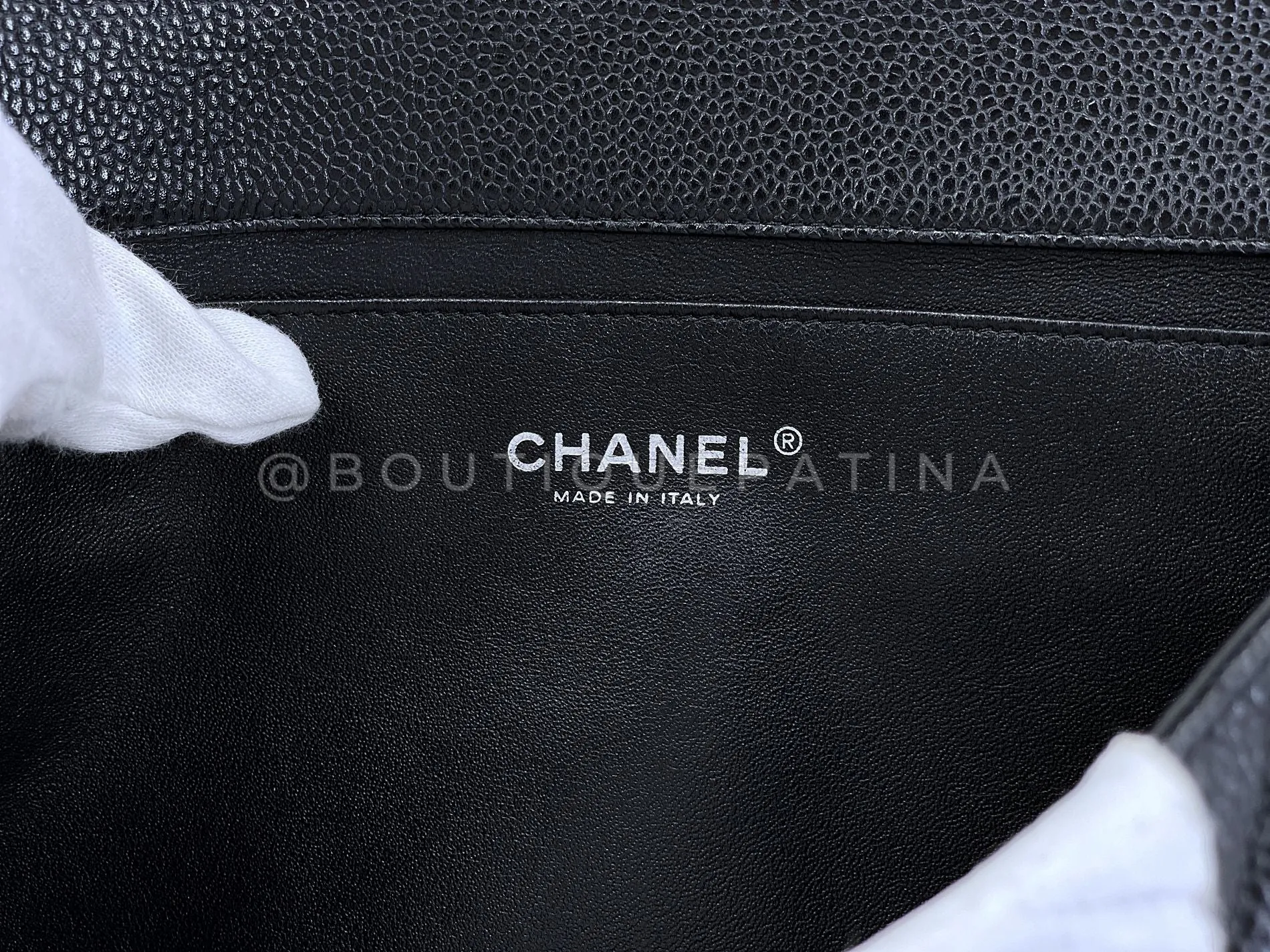 Chanel Black Caviar Clutch with Chain Timeless Flap Bag SHW 2012
