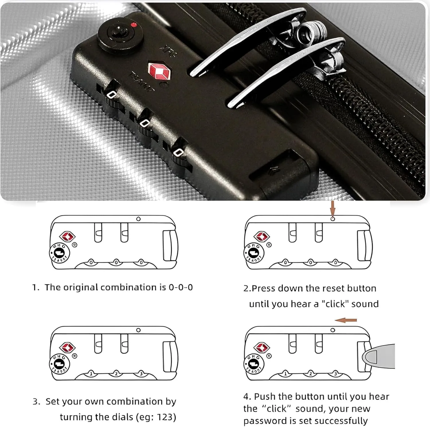 Hardshell Luggage Sets with TSA Lock, Suitcase Set with Spinner Wheels, Rolling Suitcase with Logo, Carry-On Luggage, Lightweight Durable Design, Great Choice for Travel(24IN Gray)