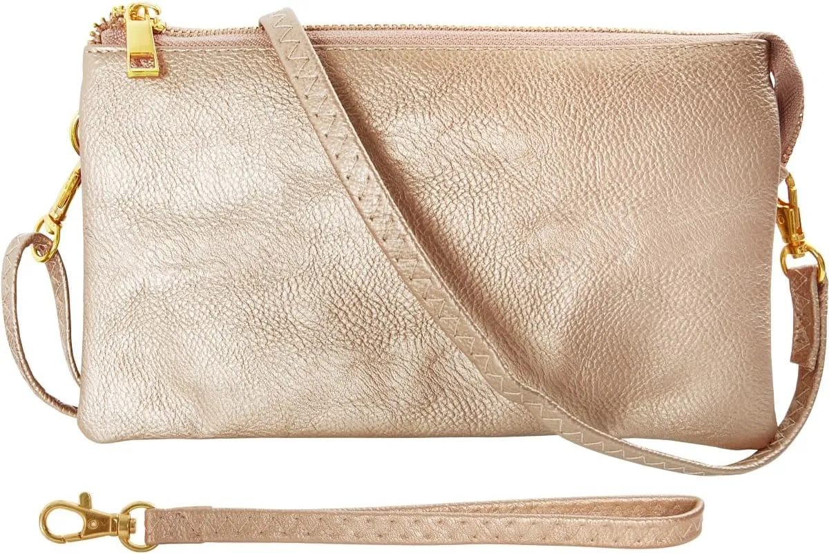 Humble Chic Vegan Leather Wristlet Purse for Women - Small Clutch Purse with Shoulder and Wrist Straps
