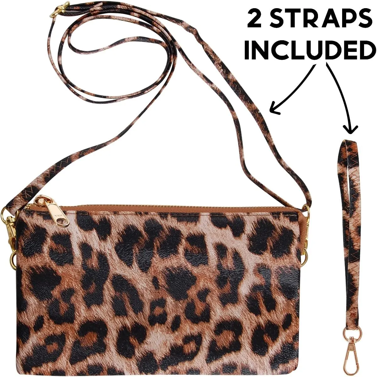 Humble Chic Vegan Leather Wristlet Purse for Women - Small Clutch Purse with Shoulder and Wrist Straps