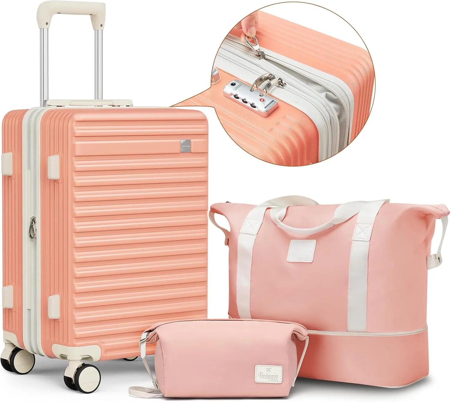 imiomo Carry on Luggage Sets,20 Inch Expandable Carry-on Suitcase with Spinner Wheels,Hard Shell Lightweight Rolling Travel Luggage with TSA Lock