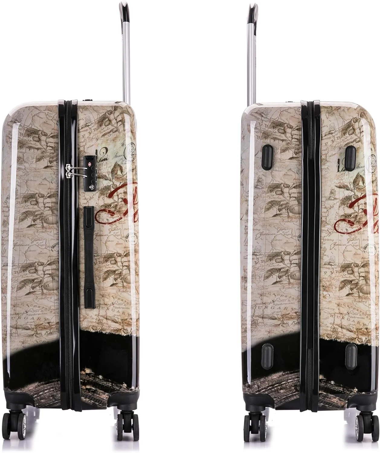 InUSA Paris Print Luggage with Spinner Wheels | Durable Lightweight Hardside Suitcase | Travel Bag with Handle and Trolley | 28-Inch Large Checked luggage