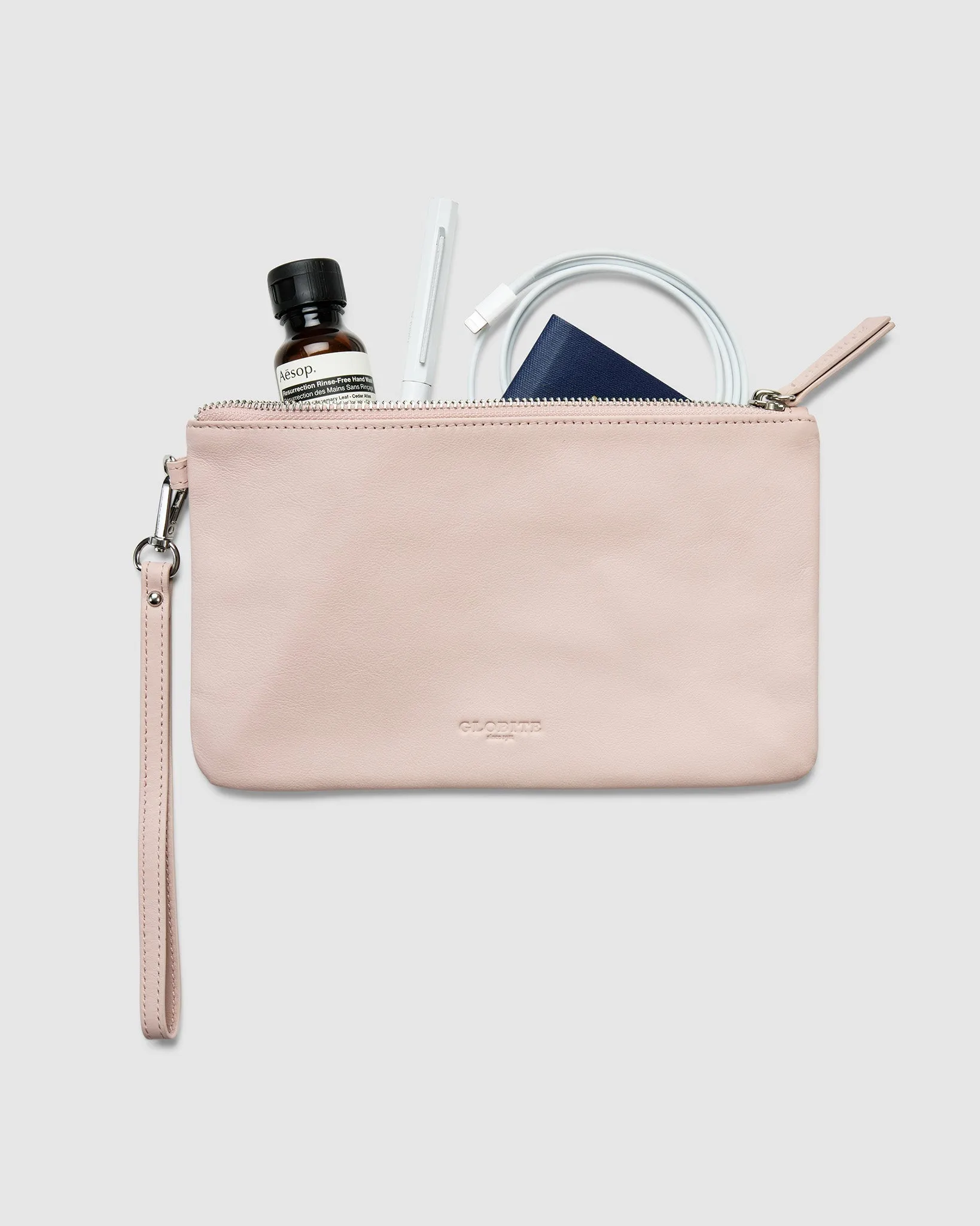 Leather Clutch Travel Pouch - Chic Rose Pink