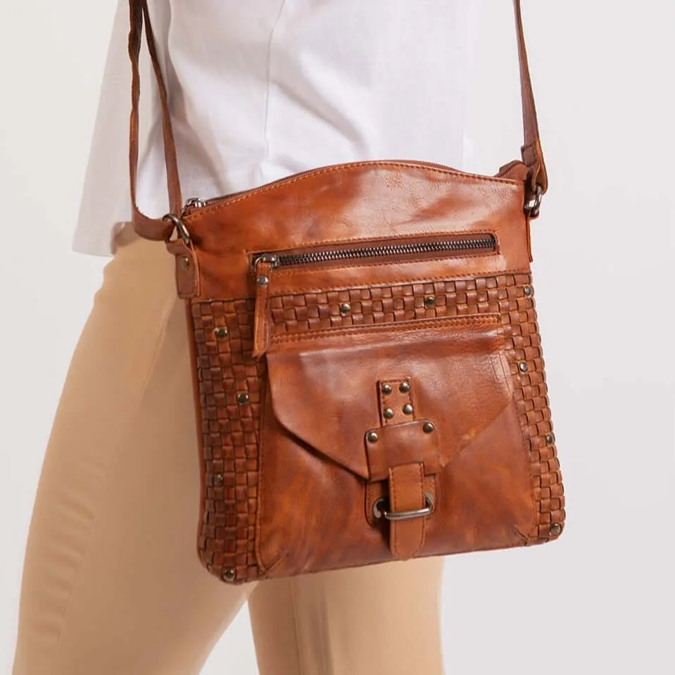 Leather Shoulder Bag - Cognac
