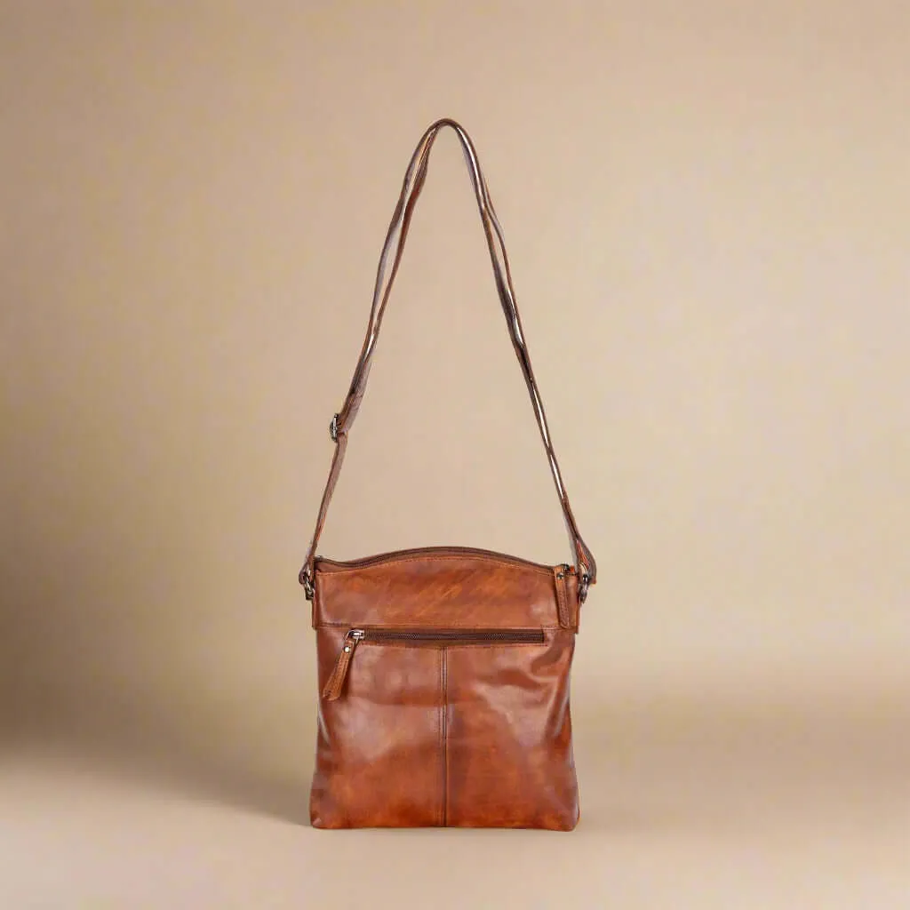 Leather Shoulder Bag - Cognac