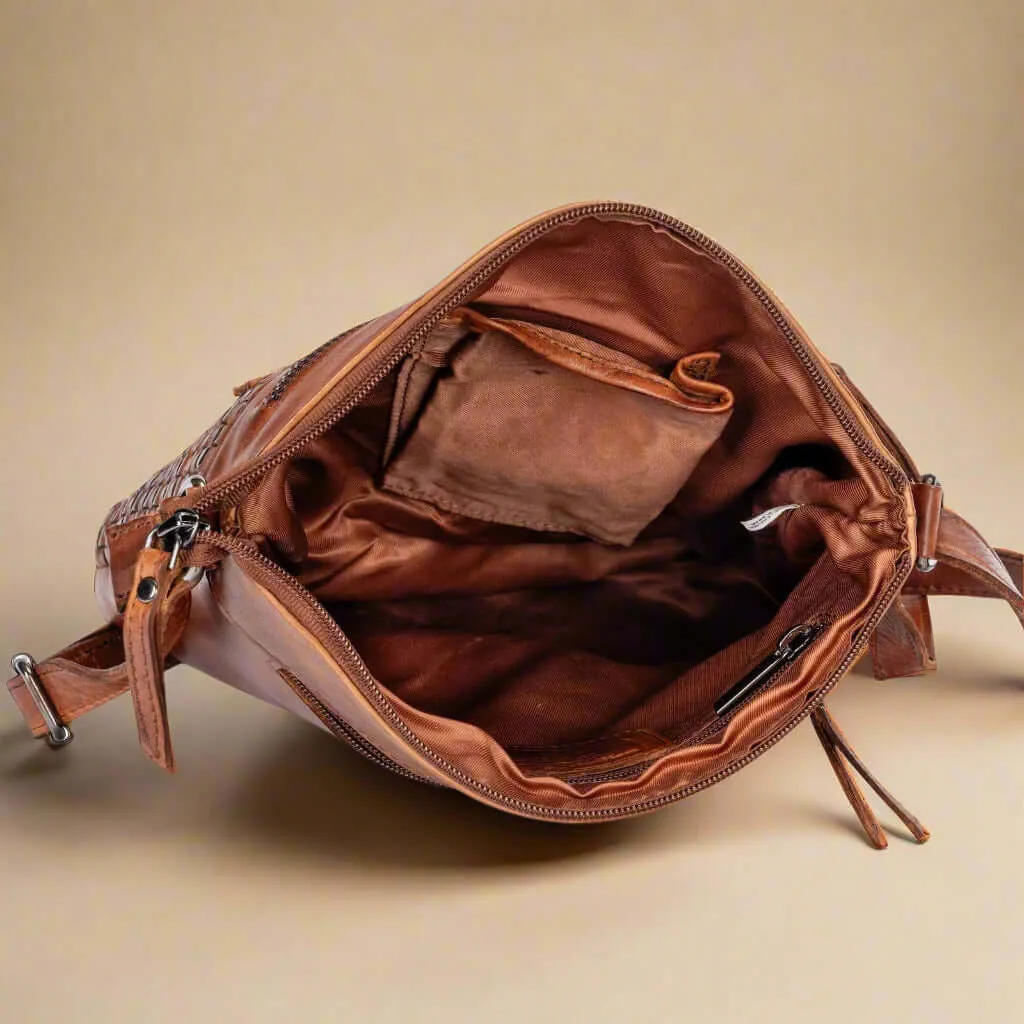Leather Shoulder Bag - Cognac