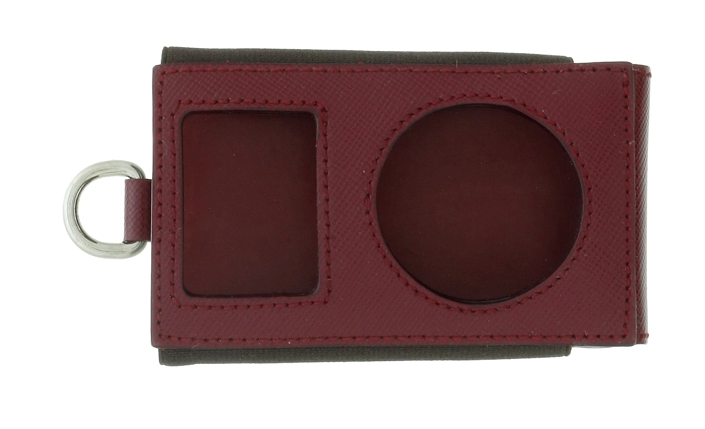 Prada Burgundy Leather Signature Ipod Case Accessory Bag Charm