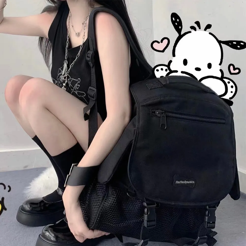 Puppy Ears Black Oxford Cloth School Bag