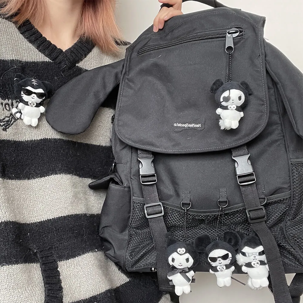 Puppy Ears Black Oxford Cloth School Bag