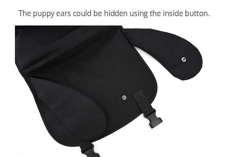 Puppy Ears Black Oxford Cloth School Bag