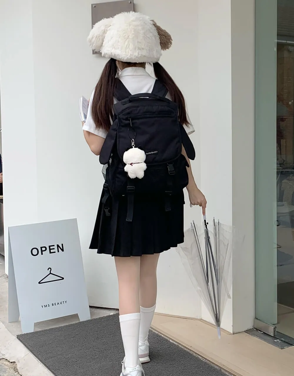Puppy Ears Black Oxford Cloth School Bag