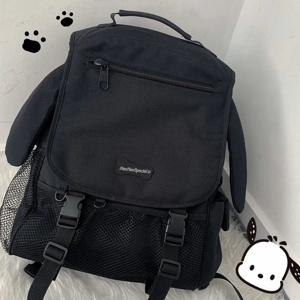 Puppy Ears Black Oxford Cloth School Bag