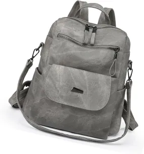 School Daypack，PU Leather Backpack Purse for Women Fashion Shopping Bag Multipurpose Handbag Ladies Shoulder Bags Large Travel Daypack