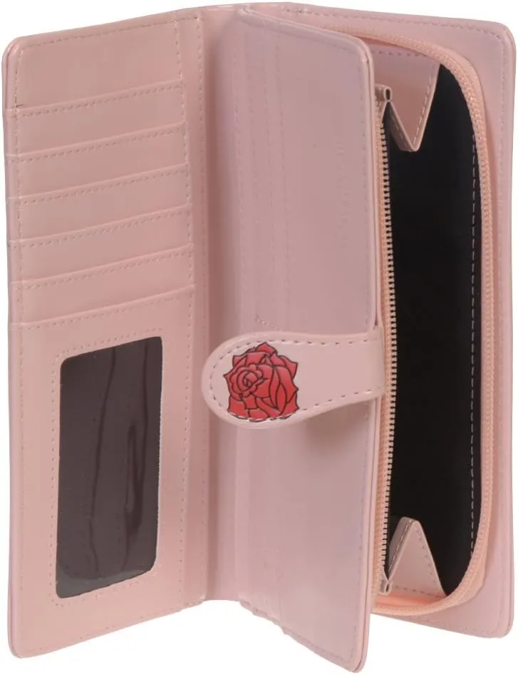 Shag Wear Women's Premium Vegan Clutch Cardholder Wallet Zipper Purse Swallows, Pink