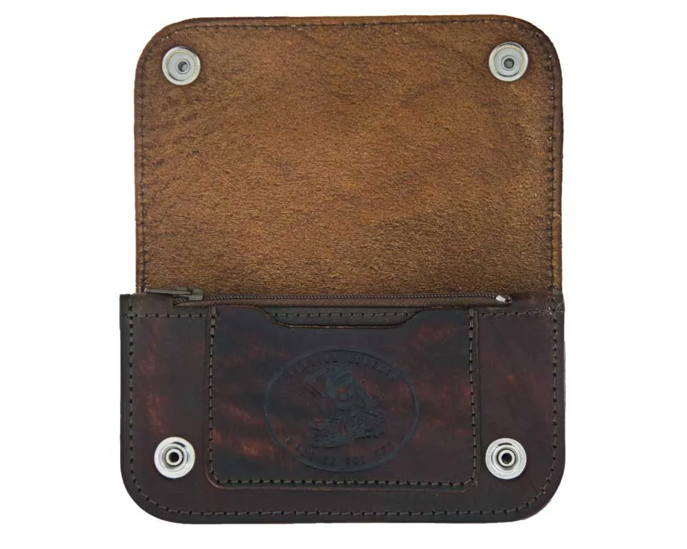 Skeleton Chained Biker Wallet - Antique Brown
